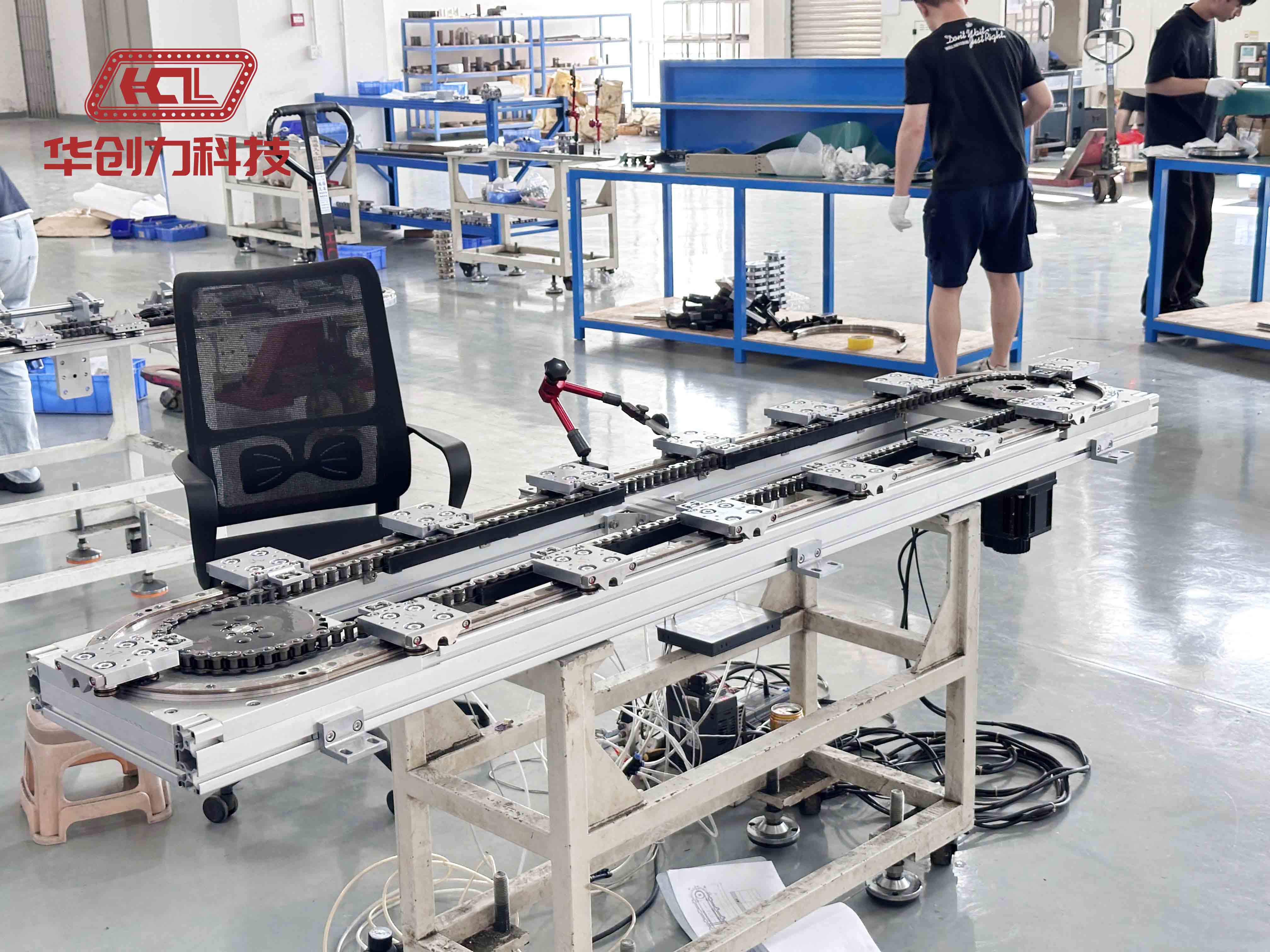 華創(chuàng)力精密環(huán)形導(dǎo)軌輸送線：±0.05mm高精度，120次/分鐘高效輸送解決方案